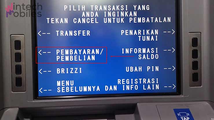 Pilih Menu Pembayaran