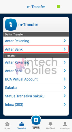 Pilih Transfer Antar Bank