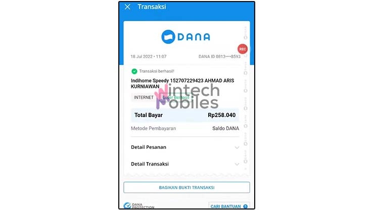 Selesai Bayar Indihome Lewat DANA