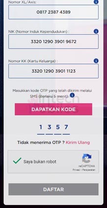 cara registrasi kartu xl yang gagal