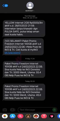 pesan notifikasi