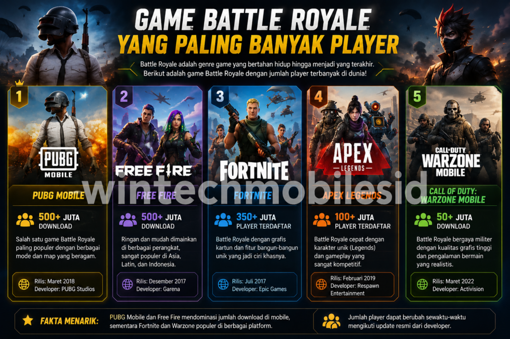 Game Battle Royale yang Paling Banyak Player